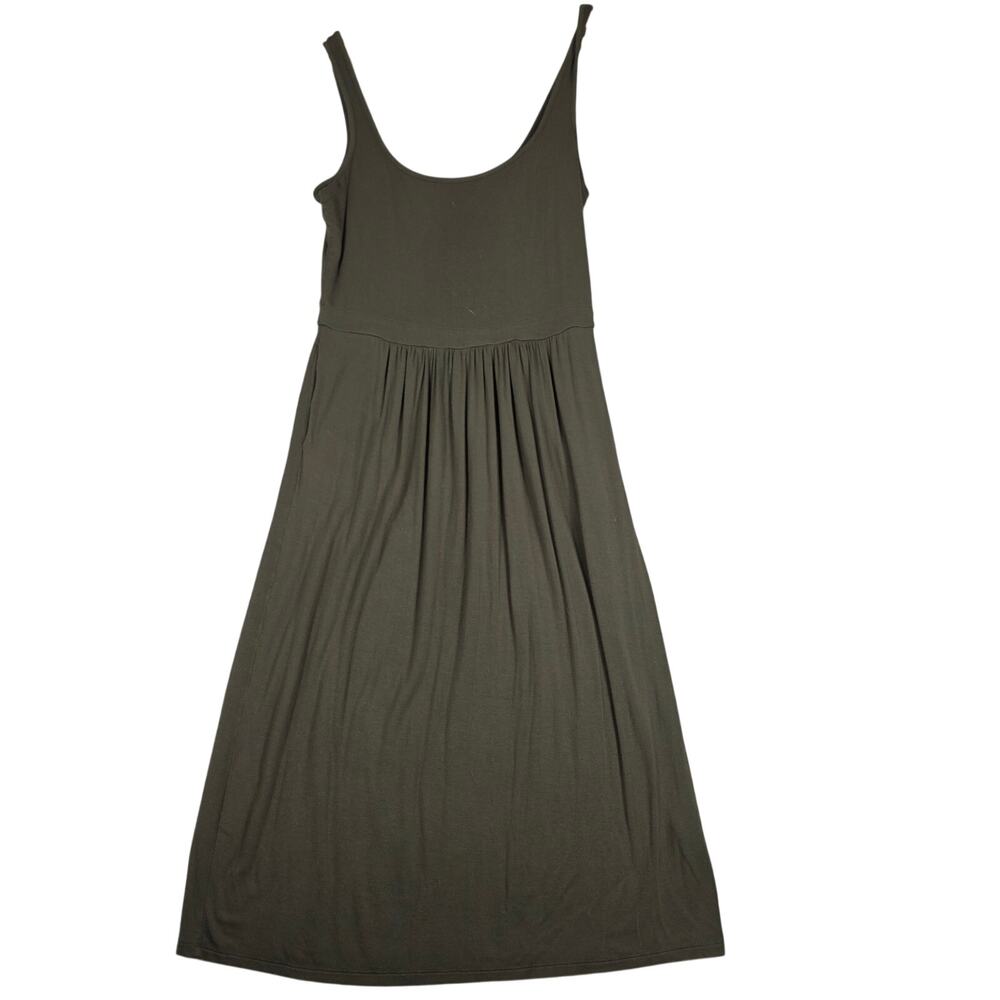 Daily Ritual Jersey Sleeveless Olive Green Midi Dress